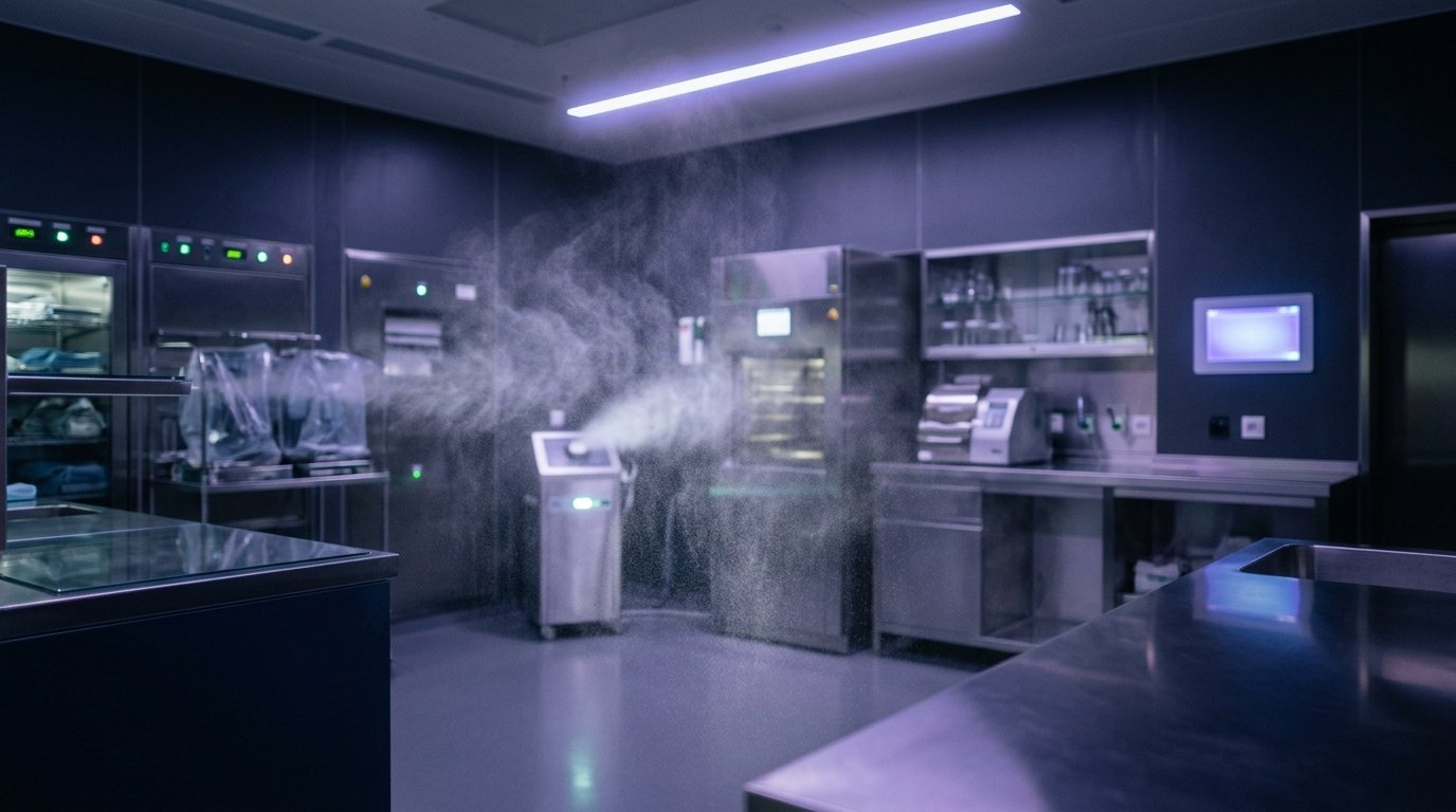 Oxy Matrix automated whole-room disinfection in a clinical environment